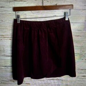 Women's Velvet A-Line Skirt - Deep Plum